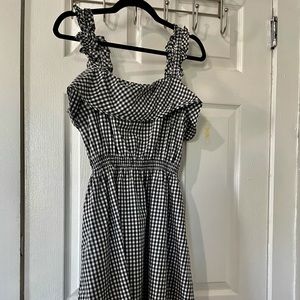 Checkered black and white dress